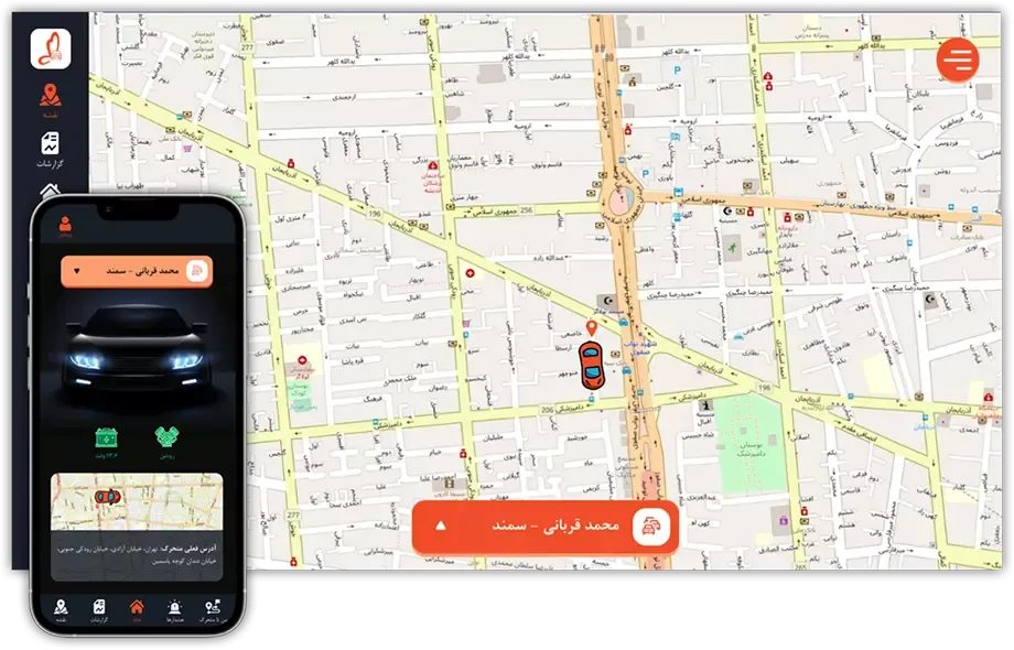 اپلیکیشن ردیاب خودرو و موتورسیکلت کانفیدنتک - GPS Tracker فارسی
